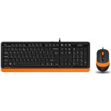 Клавиатура+мышь A4Tech Fstyler F1010, Оптическая Мышь, USB, 1600DPI, Длина кабеля 1,5 метра, Оранжевый