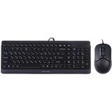 Клавиатура+мышь A4tech Fstyler F1512S Black оптическая мышь, 1200dpi, 3btn, клавиатура проводная, 1.5м, USB
