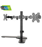 Настольный кронштейн для 2-х мониторов Kaloc Zeno KLC-DW220-J, Макс. Нагрузка-9.0 кг, Диагональ экрана от 17"до 27", Наклон 90°/+90°, Поворот 360°, VESA 75x75, 100x100mm, Чёрный