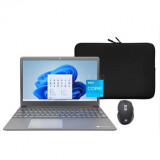 Ноутбук Gateway ULTRA SLIM i3-1115G4 (up to 4.1Ghz), 4GB, 128GB SSD M.2 NVMe +256GB SSD M.2 NVMe, HD Graphics 620, 15.6" FULL HD LED, WiFi, BT, Cam, Win11, чехол и мышь в комплекте, серый [GWNC31514-BK]