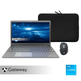 Ноутбук Gateway ULTRA SLIM i3-1115G4 (up to 4.1Ghz), 4GB, 256GB SSD M.2 NVMe, HD Graphics 620, 15.6" FULL HD LED, WiFi, BT, Cam, Win11, чехол и мышь в комплекте, серый [GWNC31514-BK]