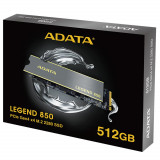 SSD ADATA LEGEND 850 512GB 3D NAND M.2 2280 PCIe NVME Gen4x4 Read / Write: 5000/4500MB