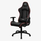 Gaming Chair AEROCOOL AC110 AIR BLACK 2D Armrest 65mm wheels PVC Leather