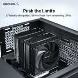 CPU cooler DEEPCOOL AK620 LGA1155/1156/1150/1200/2011/AMD 2x120mm Black PWM FDB fan,500-1850rpm,6HP