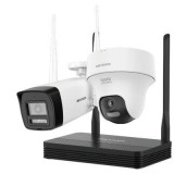 KIT 2*IP camera+NVS HIKVISION NKS424W02H цилиндр+купол 4MP,IR/LED 30M,WIFI,microSD,MIC/SP