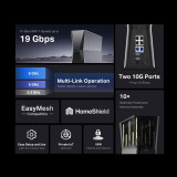 Маршрутизатор TP-Link Archer BE805 Tri-band Wi-Fi 7, 11520Mb/s 6GHz.+5760Mb/s 5GHz+1376Mb/s 2.4GHz .4xLAN 10 Gb/s, 2xUSB3.0