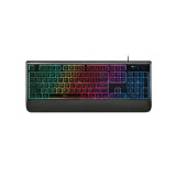 Клавиатура Rapoo V56, Игровая, USB, Кол-во стандартных клавиш 104, Длина кабеля 1,8 метра, RGB, Анг/Рус, Чёрный