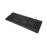 Клавиатура Delux DLK-670OUB, USB, Кол-во стандартных клавиш 104, Размер: 449,9*161,84*24,9 мм., Длина кабеля 1,35 метра, Анг/Рус/Каз, Защита от случайного пролива воды/кофе, Чёрный