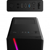 Компьютерный корпус Aerocool Mini Cylon, Micro ATX/mini-ITX, USB 1*3.0/1*2.0, HD-Audio+Mic, Кулер 8см, Высота процессорного кулера 147 мм, Длина VGA до 300мм, 2*3.5"/3*2.5", Толщина 0,5мм, 354x175x338мм, Без Б/П, Чёрный