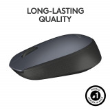 Мышь Logitech M170, 3 Buttons, 1000dpi, беспроводная, Black/Grey