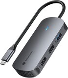 USB-хаб Yottamaster 5-in-1 USB-C Hub HP11-G1R 1x60W USB Type-C PD-IN, USB 3.0 (5 Gbps), USB 2.0 (480 Mbps), 4K HDMI (30Hz), Ethernet port (10/100 Mbps), Grey