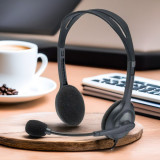 Наушники проводные Logitech H111, накладные, откидной микрофон, длина кабеля 2.3 м, jack 3.5mm, Black