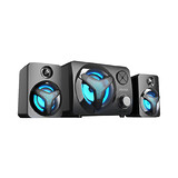 Акустическая система 2.1 Microlab U210 Black, RMS 11W (3х2+5W), Minijack 3.5mm, Bluetooth, USB, SD, FM, RGB, SNR 65dB