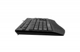 Клавиатура проводная Delux K6060U (104 станд.+8 мультим.клавиш, эргономичная, SLIM, тихий набор текста,USB) черная