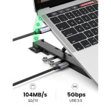Док-станция - подставка для ноутбука UGREEN CM359 (11"-17", вход: USB-C, выход: 2*USB-A 3.0+HDMI (4K@30Hz)+SD/TF, до 5кг, черный) 80551