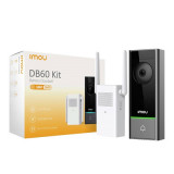 Умный беспроводной Wi-Fi дверной звонок IMOU DB60 + модуль DS21 (5MP, 2560x1920, AI, night vision 5m, two-way talk, mSD, DC12/6200 mAh battery, IP65)