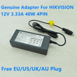 Блок питания для регистраторов HIKVISION KPL-040F-VI, 12V 3.33A Out, 40W Power (green head)
