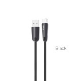 HOCO Data Cable U35 Space USB-Type-C для передачи данных и зарядки (умное отключение зарядки), 2.4A, 1.2m, black