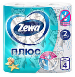 Туалетная бумага Zewa Плюс Свежесть Океана (голубая) 4шт