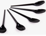 Набор одноразовых ложек 25 шт черные Spoon 