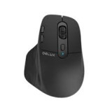 Мышь беспроводная+проводная эргономичная Delux M912DB USB, кабельT-C 1.6m, DPI:max4000, BT 5.0, OLED-экран, 8 кнопок, 1000mAh, Soft-каб/2,4G, чёрный