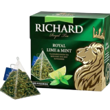 Чай зеленый Richard (Ричард) "Royal Lime&Mint" ароматизированный 20 пирамидок