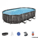 Каркасный бассейн Power Steel 610х366х122см, 20241л, фил.-насос 5678л/ч, лестница (5611R)