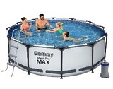 Каркасный бассейн Steel Pro Max 366х100см, 9150л, фил.-насос 2006л/ч, лестница (56418)