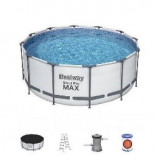 Каркасный бассейн Steel Pro Max 366х122см, 10250л, фил.-насос 2006л/ч, лестница, тент (56420)